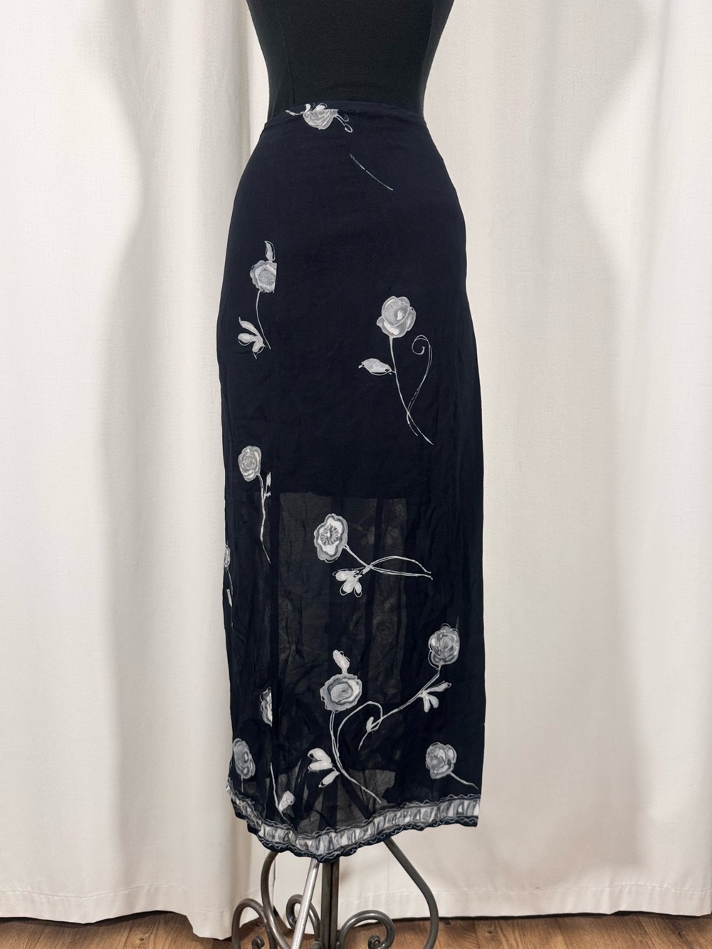 Vintage Barami Floral Midi Skirt